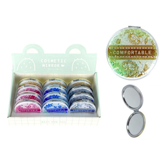 Дзеркало кругле 7см з блискітками, Comfortable Unison (ZT185-2538L)