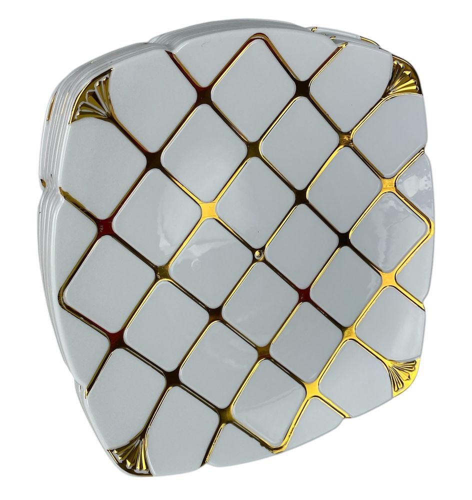 Тарілки золоті  пластикові багаторазові квадратні 18 х 18см , 10шт/уп Unison (7500-204)