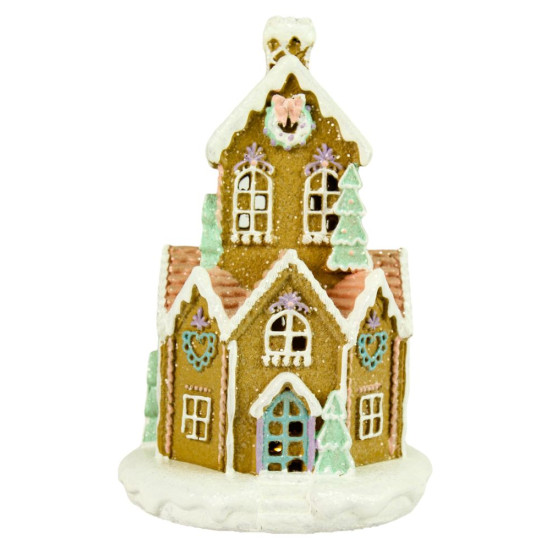 Новорічний cувенір з ЛЕД підсвічуванням Пряничний будинок 23 см (L01191)