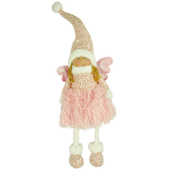 Новогодняя мягкая игрушка Фея, стоящая розовая 82см (L01182)