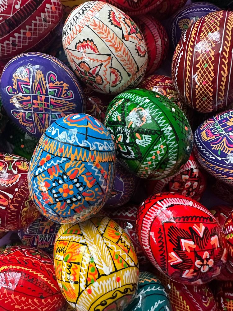 Дерев'яна писанка з розписом 70 х 50мм (1шт) Різнокольоровий Unison (L00113-1)