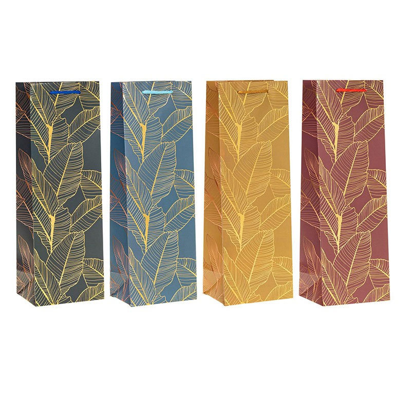 Пакет подарочный под бутылку , 210g , 12 x 36 x 9см (HS 9063)