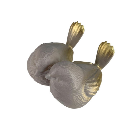 Фігурка для пасхального декору "Дві пташки" срібні з золотом 12см Срібний (L00216.6)