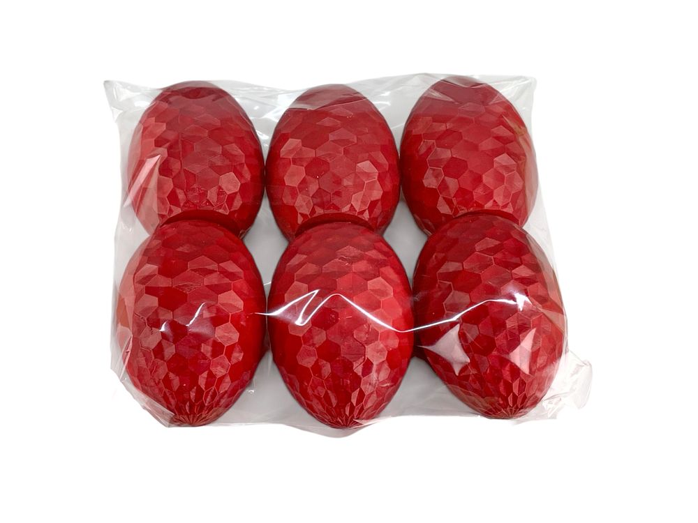 Набір  великодніх яєць  з текстурою сот  -6шт,  червоний 10см Червоний (L00219)