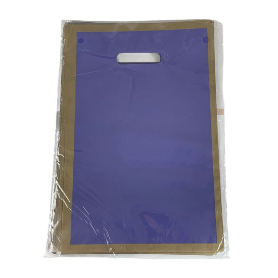 Пакет полиэтиленовый с прорезной ручкой, 39 х 27см 50шт/уп (10803 blue-gold)