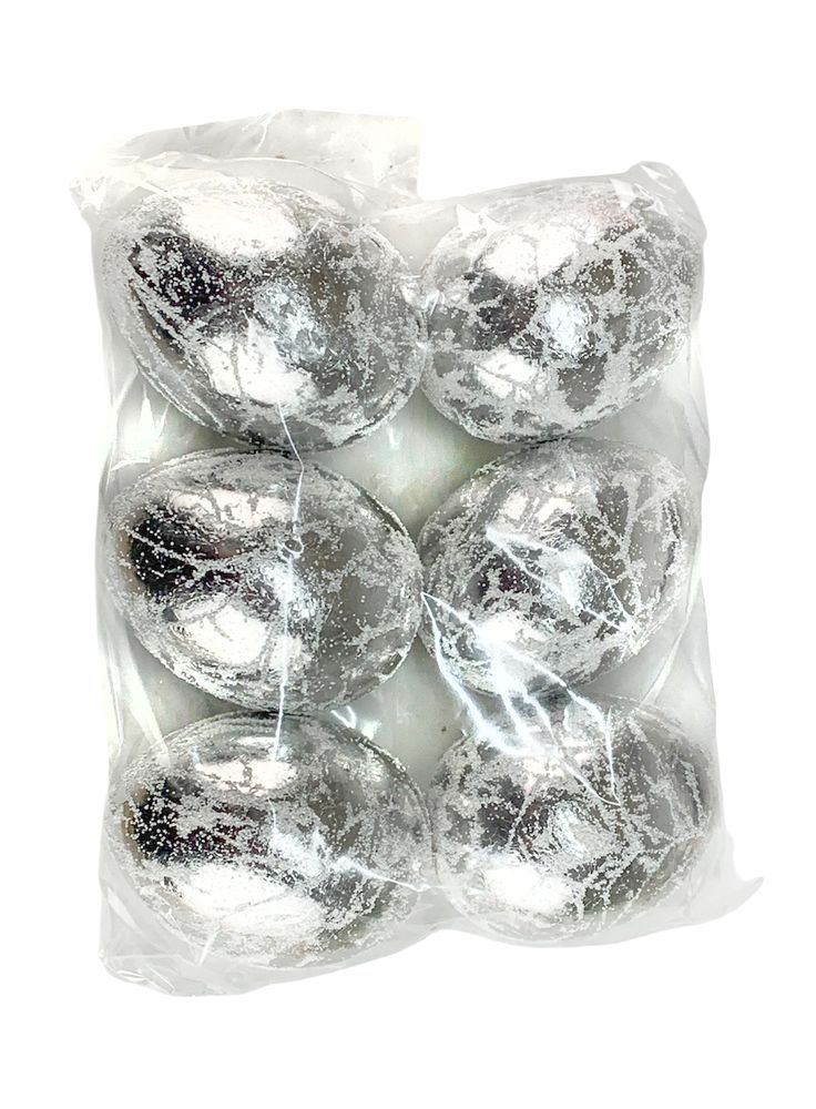 Набір  великодніх яєць "Ретро-срібло" 6,5 х 5см  -6шт Срібний (L00184)