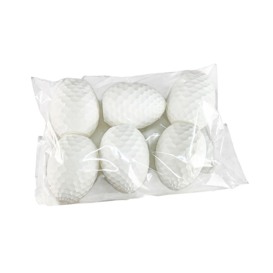 Набір великодніх Еко яєць  з текстурою сот  -6шт, білий 6см Білий (L00203)