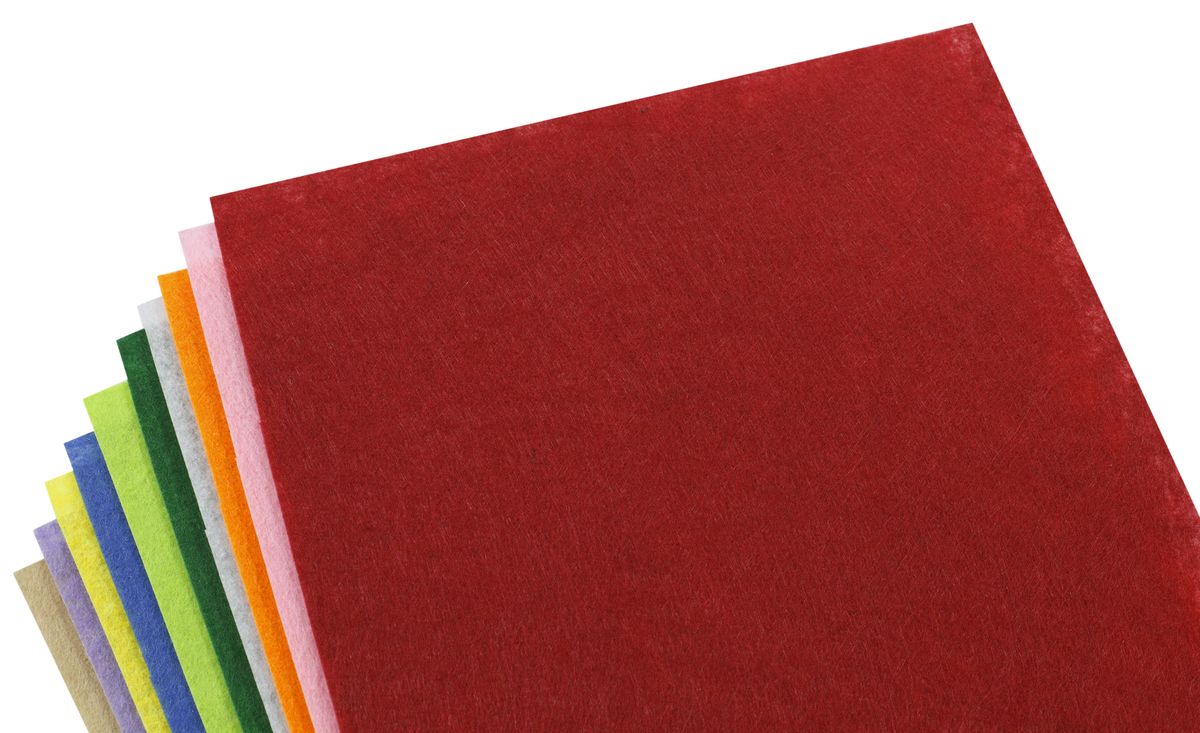 Фетр 20 х 30см, 1,2мм, 10 листов, MIX Разноцветный Unison (170HQMIX-1)