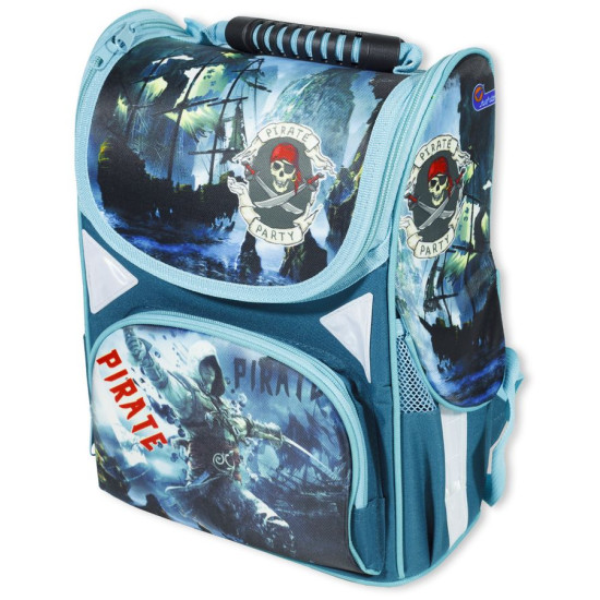 Рюкзак коробки "Pirate" 13,5" 34x26x14.5cm 3 відділення, ортопедич., світловід. (1804JO)