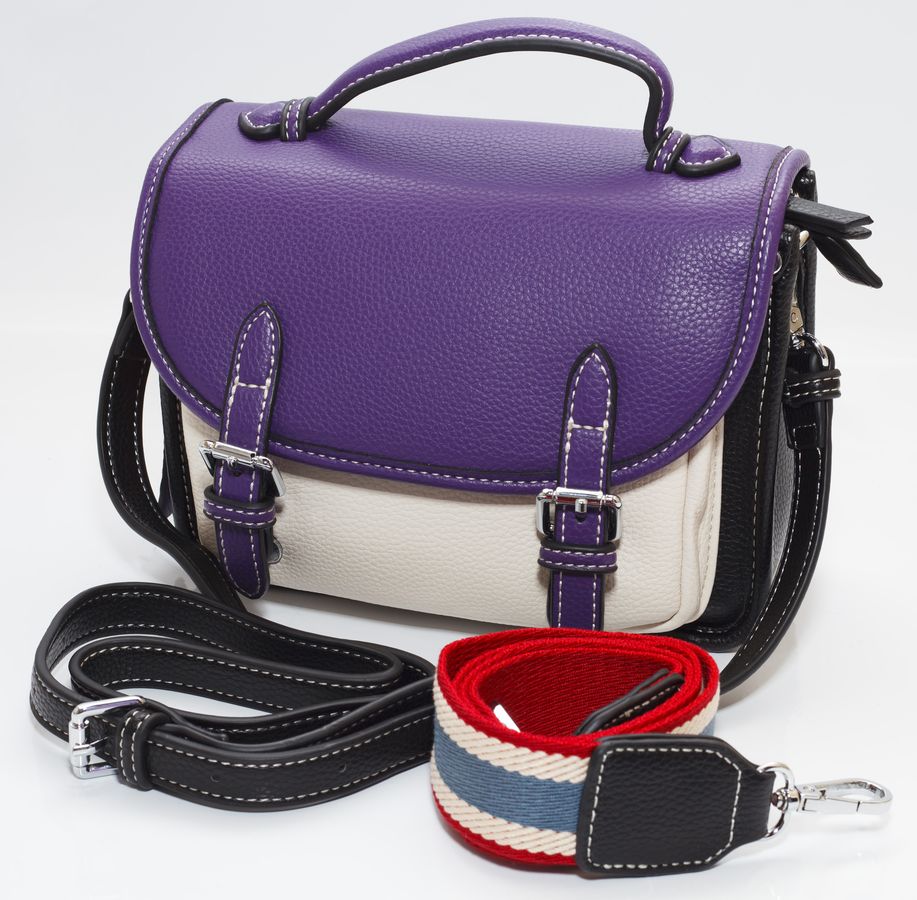 Сумка женская фиолетовая 17х21см экокожа (8999 violet)