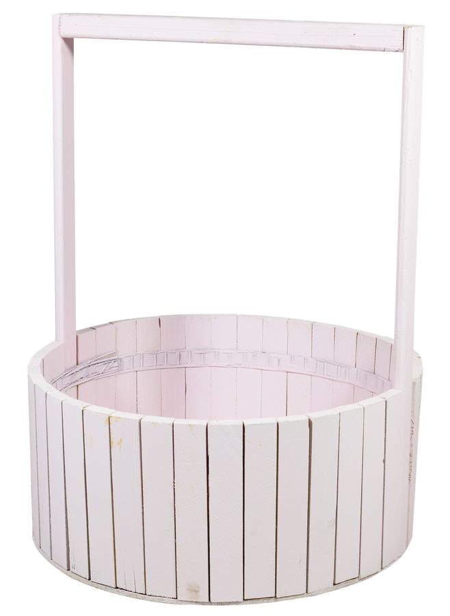 Корзина розовая деревяная  BW-350 (45х35х15,5см) (BW-350 pink)