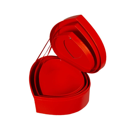 Коробка подарункова в наборі  3 шт (22,8 x 19,2 х 11cm/19,8 x 16,8 х 9,5cm/16,8 x 14,3 х 8cm) Червоний Unison (W3158)