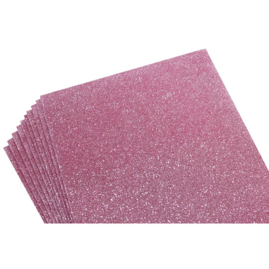 Фоаміран 1,8мм рожевий з глітером 10 аркушів Рожевий Unison (7943)