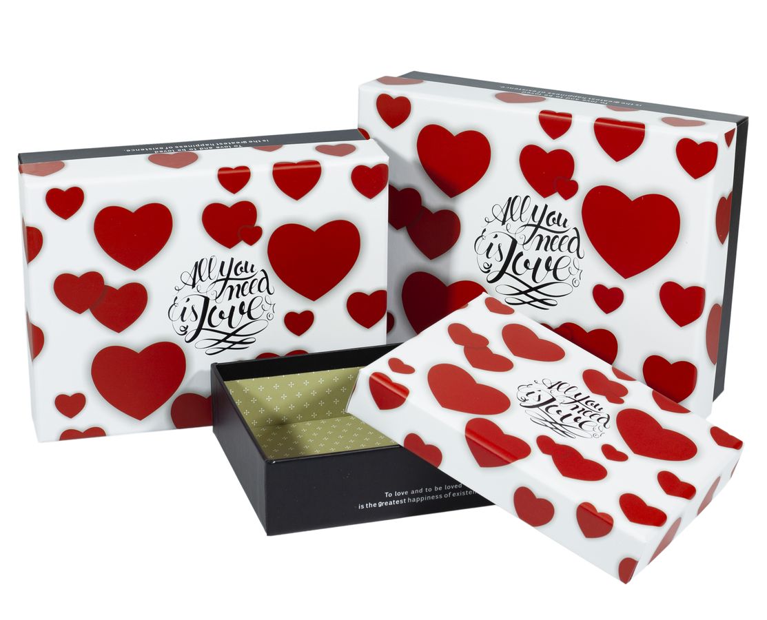 Подарункова коробка C210-39, прямокутна all you meea is love, 24х19х8cm/22х17х6.5/18.6х14.5х5cm   3шт. в наборі (C210-39)