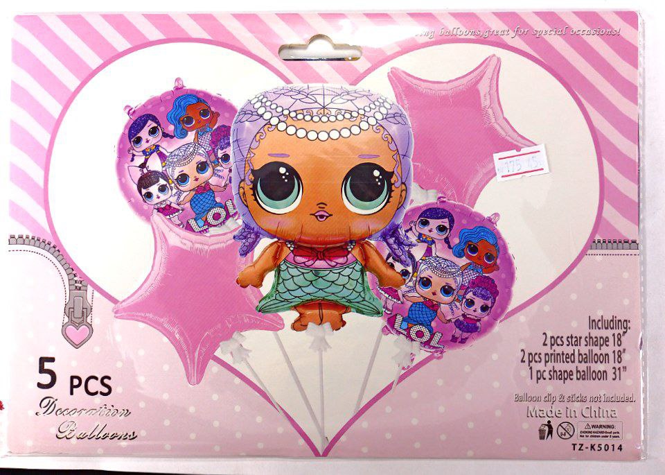 Набір з 5 кульок, лялька Lol Русалка Різнокольоровий Pelican (836910)