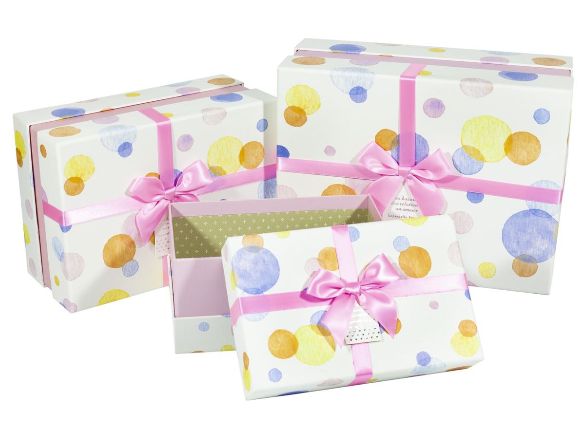 Подарункова коробка NC05-21, прямокутна рожева, 28.5х21.5х12.8cm/24.5х17.5х11.2/20.5х13.5х9.5cm   3шт. в наборі (NC05-21)