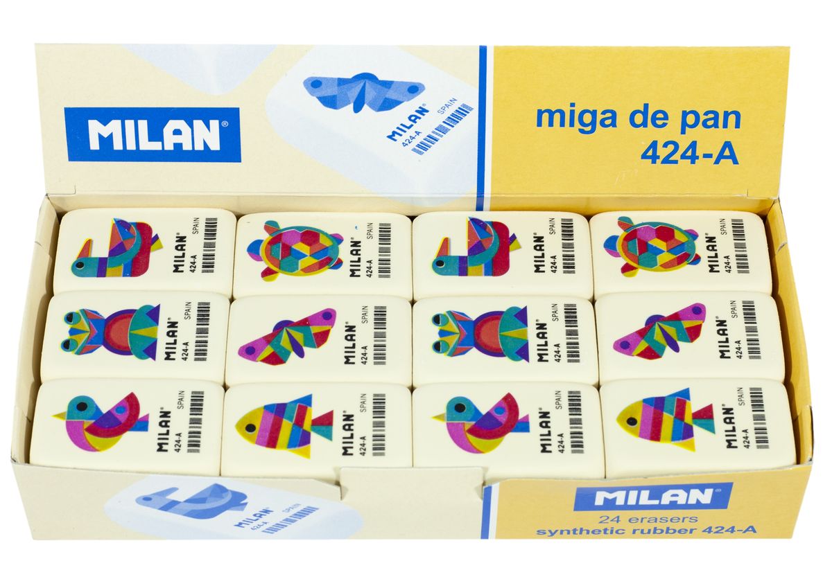 Ластик "TM MILAN" 3,9x2,3x1,3см,mix (424CMM)