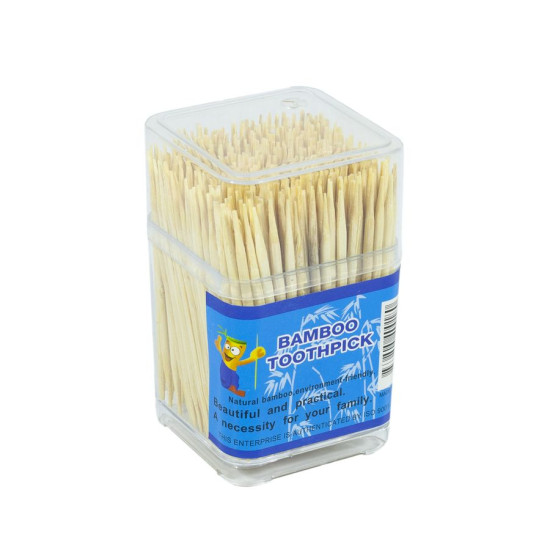 Зубочистки бамбукові 400шт в квадратному пластиковому футлярі Unison (CP9068)