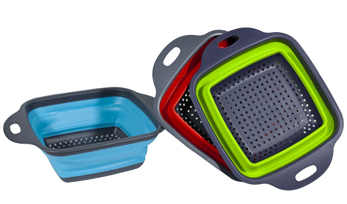 Сито розкладне гума і пластик ,квадратне 20см, кольори мікс Різнокольоровий Unison (HX-6304)