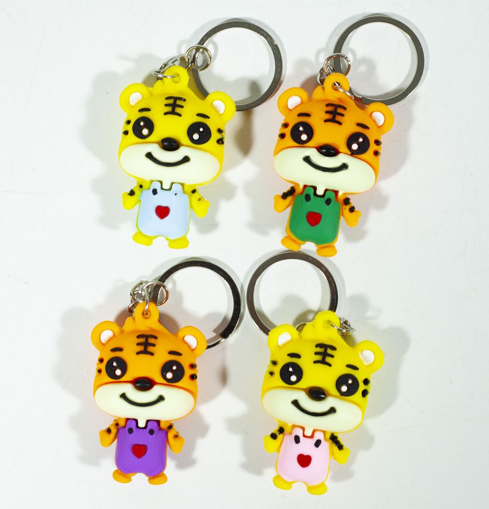 Брелок силиконовый" Тигрёнок в одежде" 5см (2899)