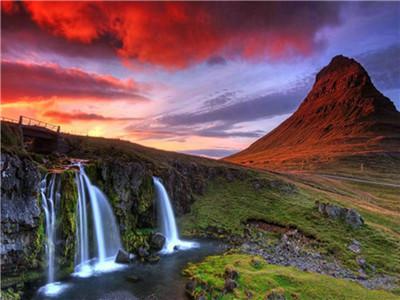 Картина по номерам "Водопад на закате" 40*50см,крас.-акрил,кисть-3шт. (RA3792)