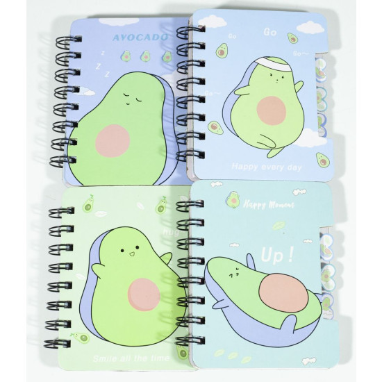 Блокнот 55 л 12 х 9см "Авокадо" спираль линия Разноцветный Unison (86K-1328)