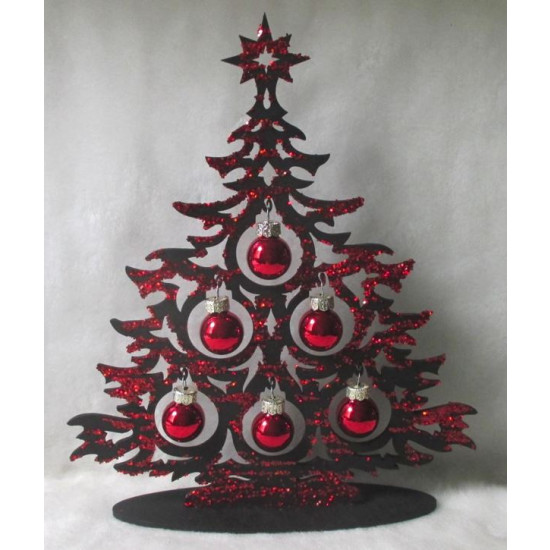 Новорічна декорація "Ялинка" чорна з червоним 23см Червоний Unison (DT-3)