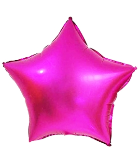 Кулька фольгована Pelican  18' (45см) Зірка сатин малинова, 5шт/уп Рожевий Pelican (832634)