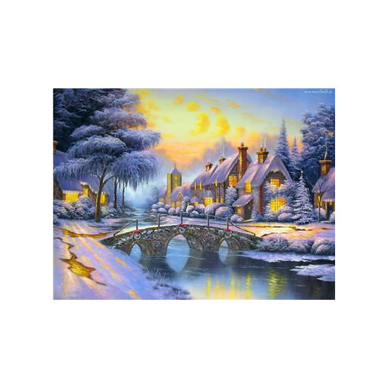 Картина по номерам "Зимний закат" 40*50см,крас.-акрил,кисть-3шт. Разноцветный Unison (RA3064)