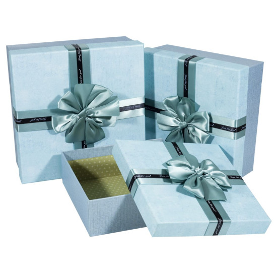 Подарункова коробка 04036-56, квадратна  блакитна, 20х20х7cm (04036-56  №3)