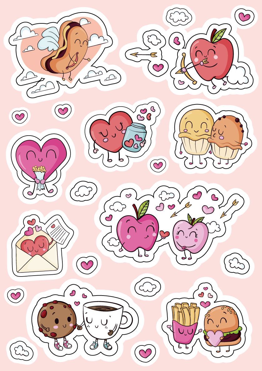 Наліпки А5 "Солодкі вітання", 10шт/уп Рожевий Unison (VD-1)