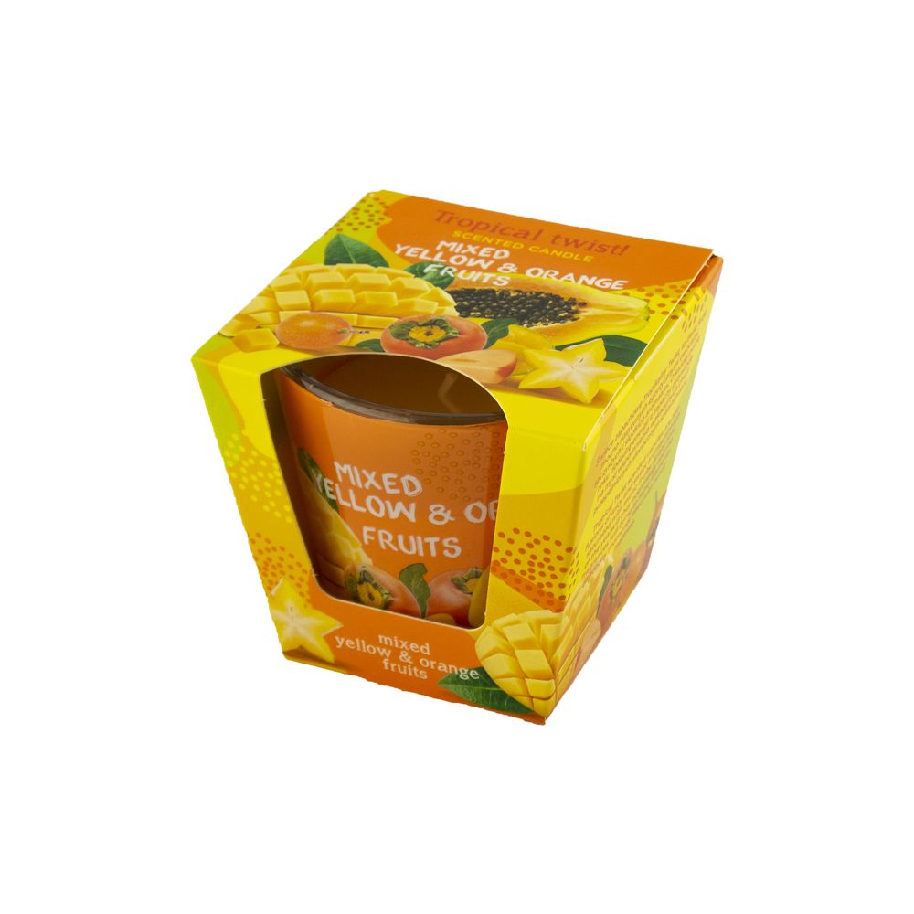 Свічка ароматична "Тропічні фрукти" 30 годин, 115г, 8 х 9см Жовтий Bartek Candles (79556)