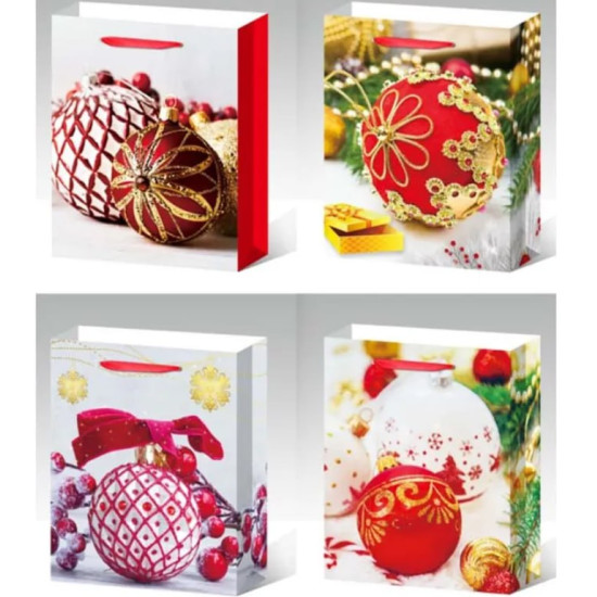 Пакет новорічний фольгований "Новорічні прикраси"  ,  31х40х12см,  , 200гр Різнокольоровий Unison (DV-BK9756-1L)