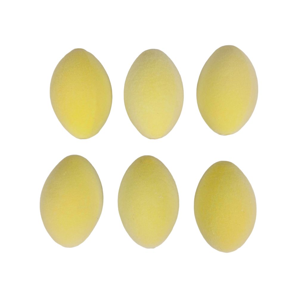 Набір яєць оксамит 6,5см макарун жовтий, 6шт Жовтий Unison (L00117)