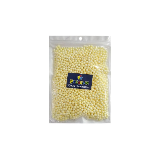 Пінопластові кульки діаметр 4-6мм  макарун жовтий, 250мл Жовтий Pelican (886125)