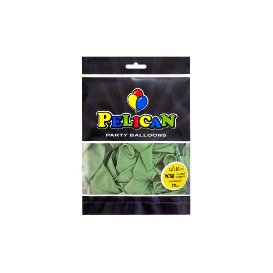 Кульки Pelican латексні 12"(30cm) вінтажний резедовий зелений, Pelican 50шт Зелений Pelican (812068)