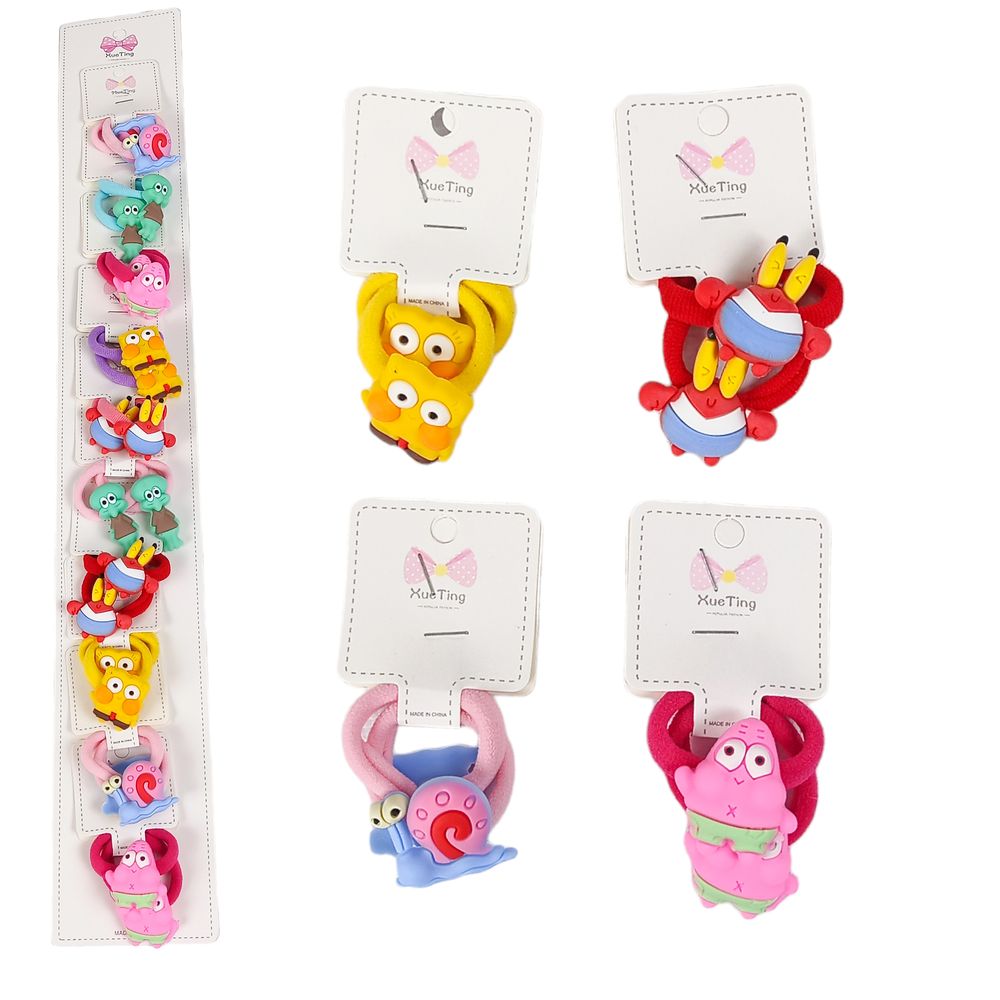 Резинка для волосся "Мультиплікаційні герої" 20шт на блістері Різнокольоровий Без бренду (HB-016)