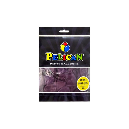 Кульки Pelican латексні 12"(30cm) вінтажний синьо  бузковий, Pelican 50шт Фіолетовий Pelican (812069)