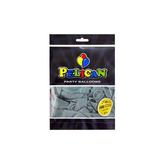 Кульки Pelican латексні 12"(30cm) вінтажний пастельно  бірюзовий, Pelican 50шт Сірий Pelican (812080)