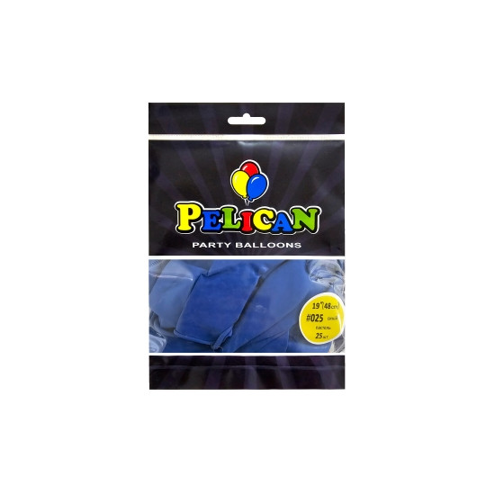 Кульки Pelican латексні 19"(48cm) вінтажний синій, 25шт Синій Pelican (819025)