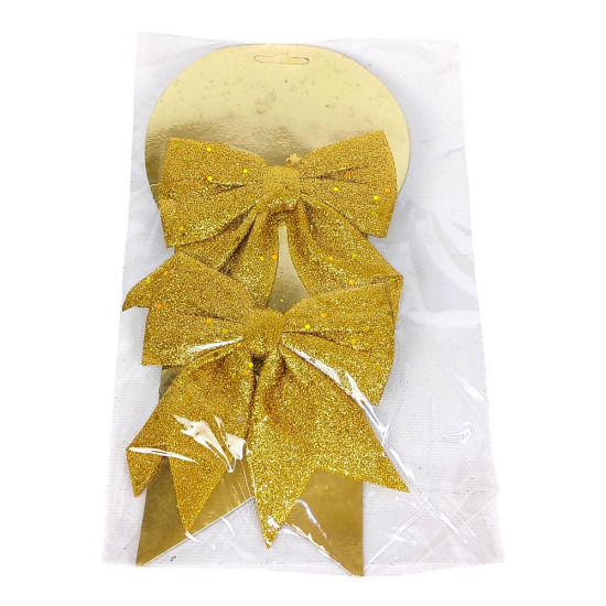 Новорічна прикраса "Бантик 2шт." 13 х 14см (24-001)