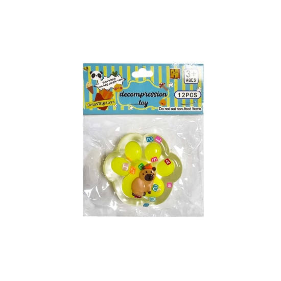 Таба сквіш антистрес  Лапка прозора (712223 yellow)