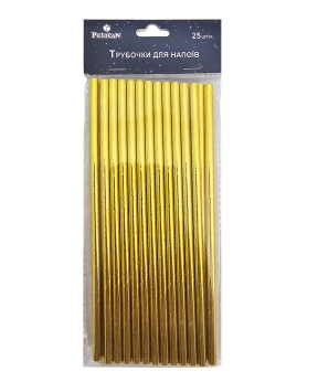 Трубочки для напоїв TM Pelican "Золотий глянець" -  25шт Золотий Pelican (871519)