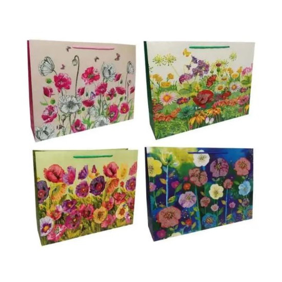 Пакет подарунковий  "Квіти" ,  210 г, 59 x 44 x 17cm, 4 дизайни Різнокольоровий Unison (YM-H-1013-XL)