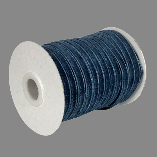 Бархатная лента  0,6 см х 50 ярдов Синий Marill (D00806- C 78)