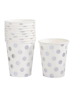 Стаканчики бумажные TM Pelican  "Белые с серебряным горошком"   10шт Белый Pelican (871402)