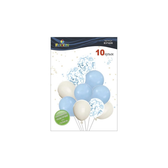 Набор из 10 латексных шариков "Голубая нежность" макарун, Pelican (837428)