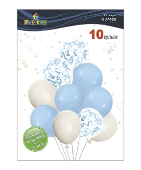 Набор из 10 латексных шариков "Голубая нежность" макарун, Pelican (837428)
