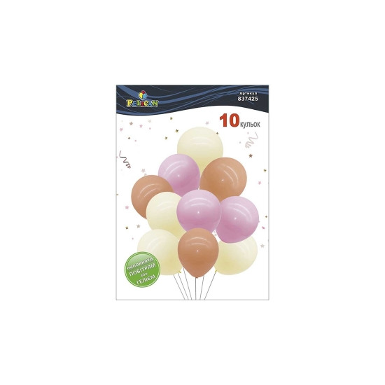 Набір з 10 латексних кульок "Сонячний настрій" макарун, Pelican (837425)