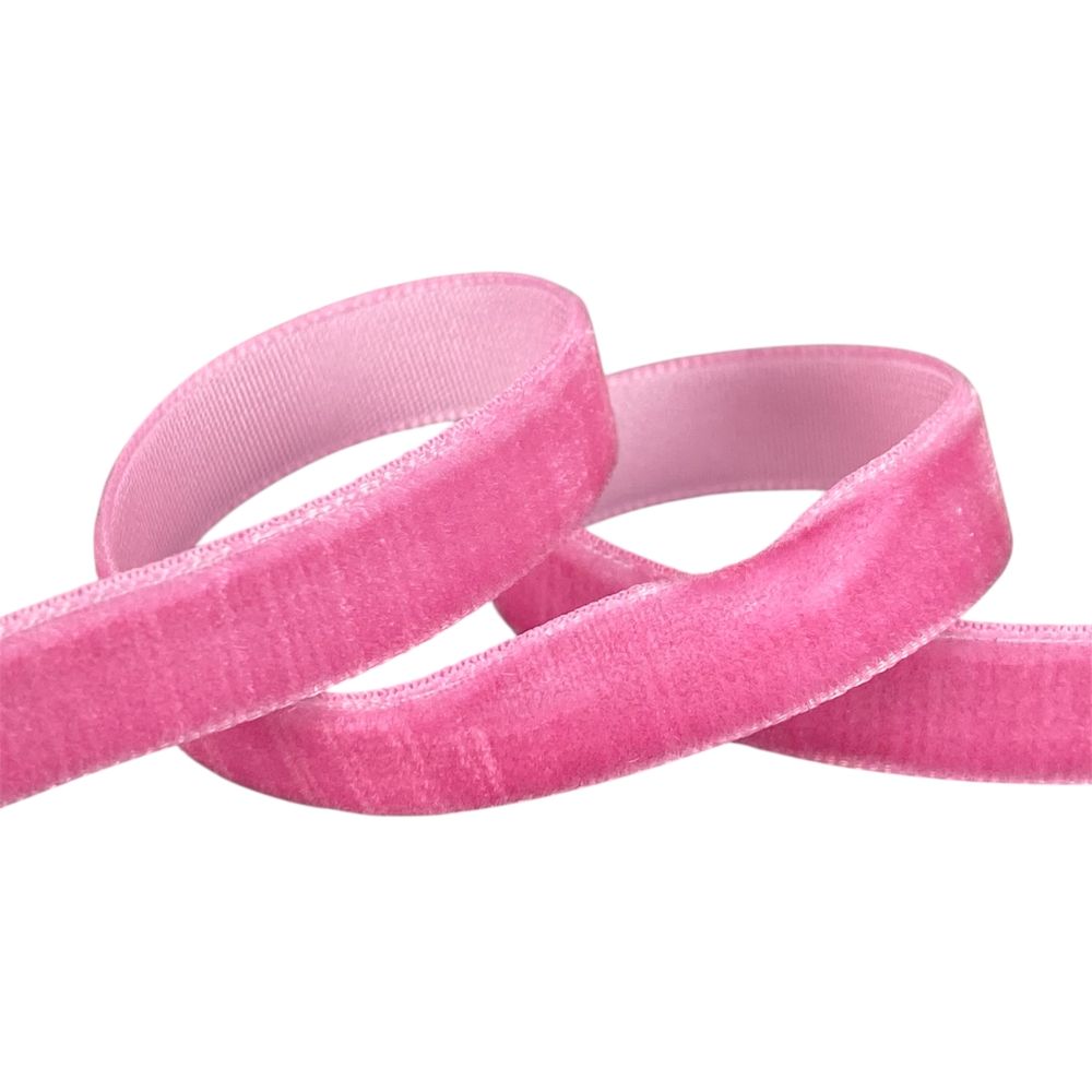 Оксамитова стрічка  1,0 см х 50 ярдів Рожевий Marill (D00810- C 08)